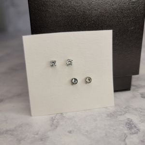 Rhinestone Silver Stud Earrings
